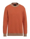 Officina 36 Man Sweater Orange Size Xl Wool, Polyamide In Orange