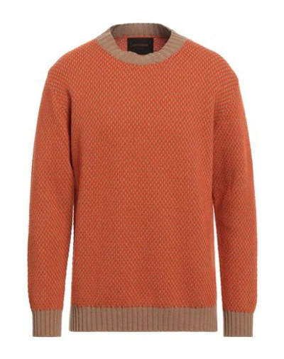 Officina 36 Man Sweater Orange Size Xxl Wool, Polyamide