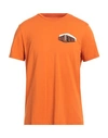 Armani Exchange Man T-shirt Orange Size M Cotton, Elastane