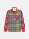 ALEX MILL CHORE SHIRT IN RED PLAID FLANNEL
