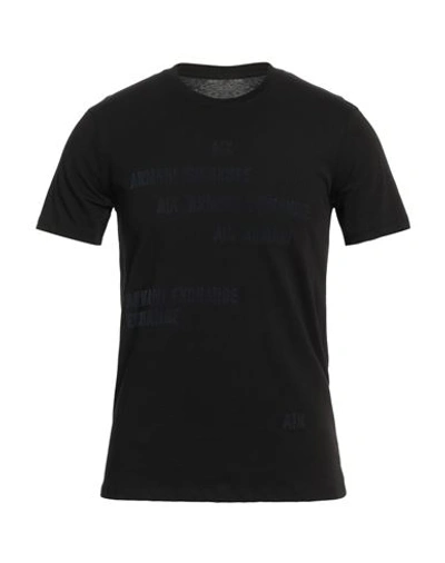 Armani Exchange Man T-shirt Black Size Xxl Cotton In Black