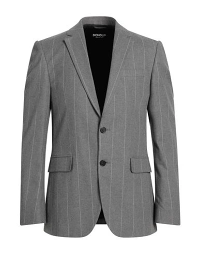 Dondup Man Blazer Grey Size 44 Cotton, Elastane, Polyester, Viscose