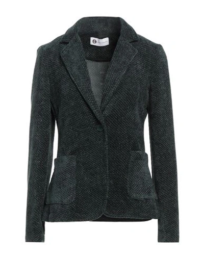 Diana Gallesi Woman Suit Jacket Dark Green Size 16 Polyester