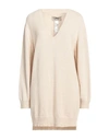 Twinset Woman Sweater Beige Size S Polyamide, Wool, Viscose, Polyester, Cashmere In Beige