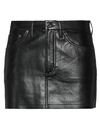 AGOLDE AGOLDE WOMAN MINI SKIRT BLACK SIZE 27 RECYCLED LEATHER, POLYURETHANE, VISCOSE, POLYESTER