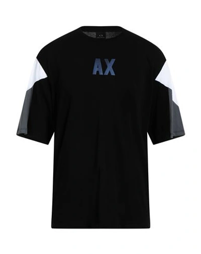 Armani Exchange Man T-shirt Black Size L Cotton In Black