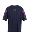 Armani Exchange Man T-shirt Black Size S Cotton In Purple