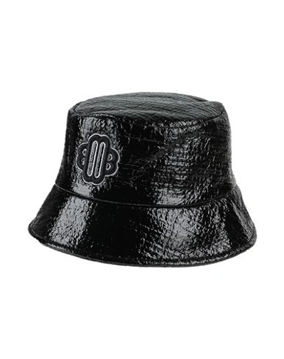 Maje Woman Hat Black Size Onesize Cotton, Polyester, Polyurethane, Viscose