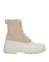 DIEMME DIEMME WOMAN ANKLE BOOTS BEIGE SIZE 7 LEATHER, SHEARLING