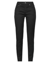 120% Lino Woman Pants Black Size 6 Linen, Cotton, Elastane