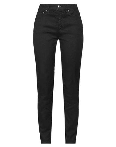 120% Lino Woman Pants Black Size 6 Linen, Cotton, Elastane In Black