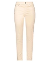 120% Lino Woman Pants Sand Size 4 Linen, Cotton, Elastane In Beige