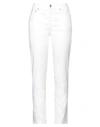 120% Lino Woman Pants White Size 6 Linen, Cotton, Elastane