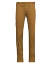 Santaniello Man Pants Mustard Size 40 Cotton, Elastane In Yellow