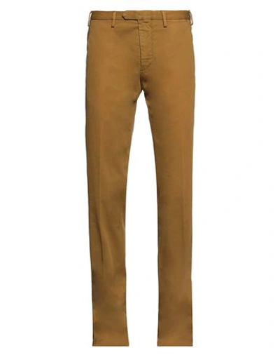 Santaniello Man Pants Mustard Size 40 Cotton, Elastane In Yellow