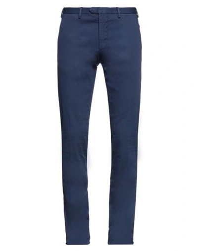 Santaniello Man Pants Blue Size 30 Cotton, Elastane In Blue
