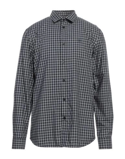 Armani Exchange Man Shirt Midnight Blue Size S Cotton, Lyocell