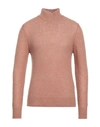 Tagliatore Man Turtleneck Pastel Pink Size 44 Merino Wool, Cotton, Nylon, Wool