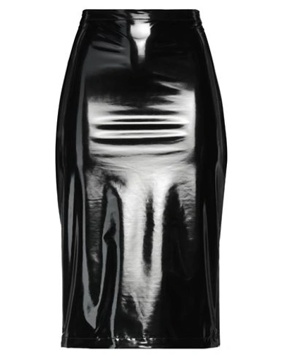 Patrizia Pepe Woman Midi Skirt Black Size 2 Polyurethane, Polyester, Elastane