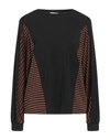 Diana Gallesi Woman T-shirt Brown Size 10 Polyester, Viscose, Elastane In Black