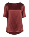 Diana Gallesi Woman Blouse Burgundy Size 10 Silk In Red