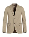 Lardini Man Suit Jacket Sand Size 44 Cotton, Elastane In Beige