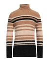 Irish Crone Man Turtleneck Camel Size Xxl Acrylic, Alpaca Wool, Polyamide, Wool In Beige