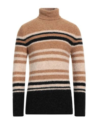 Irish Crone Man Turtleneck Camel Size Xxl Acrylic, Alpaca Wool, Polyamide, Wool In Beige