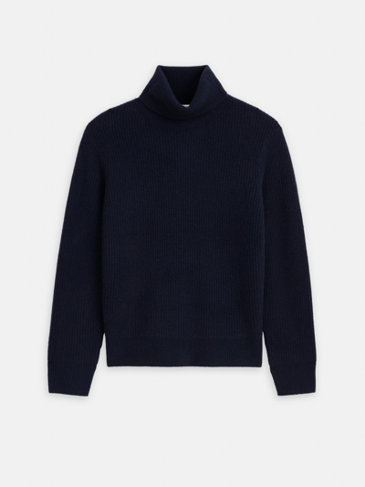 Alex Mill Judd Ribbed Turtleneck In Washed Cashmere In Navy