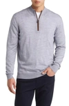 Johnnie-o Men's Baron Quarter-zip Merino Wool-blend Sweater In Light Gray