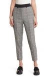 Allsaints Bea Check Wool Blend Crop Pants In Grey