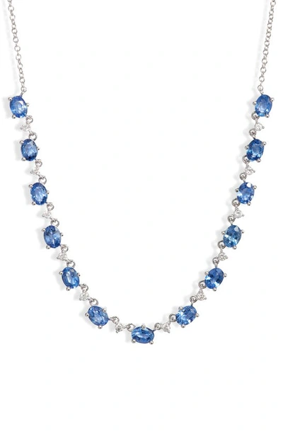 Meira T Sapphire & Diamond Necklace In White