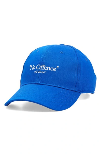 Off-white Drill No Offence Cotton Baseball Cap In Blue