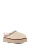 Ugg Tazz Shearling Braided Flatform Slippers In Beige