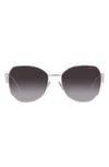 Prada 57mm Geometric Sunglasses In Grey Gradient