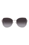 Prada Womens Silver Pr 57ys Aviator Steel And Polyamide Sunglasses In Grey Gradient