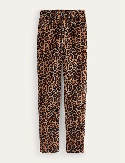 Boden Mid Rise Printed Slim Jeans Camel, Cheetah Pop Women
