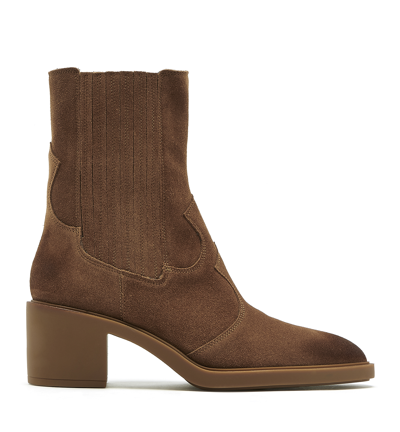 La Canadienne Piazza Suede Bootie In Cognac