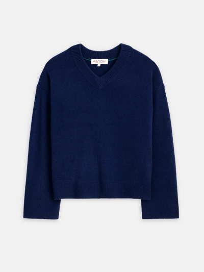 Alex Mill Standard V-neck Sweater In Midnight Navy