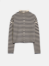 Alex Mill Taylor Striped Cardigan In Cotton Cashmere In Navy/ivory