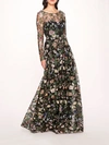 MARCHESA BOTANICAL EMBROIDERED GOWN
