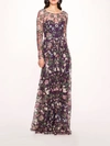 MARCHESA BOTANICAL EMBROIDERED GOWN