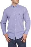 TAILORBYRD TAILORBYRD ON THE FLY REGULAR FIT GINGHAM PERFORMANCE STRETCH BUTTON-DOWN SHIRT