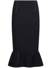 Marni Flounce Hem Midi Skirt With High Waist In Nero
