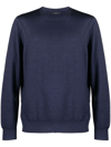 Fay Virgin-wool Knitted Sweater In Blu