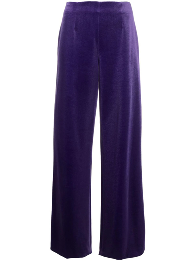 Philosophy Di Lorenzo Serafini High-waisted Velour Flared Trousers In 0269