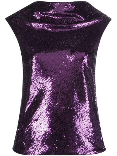 Philosophy Di Lorenzo Serafini Sequin-embellished Top In Purple