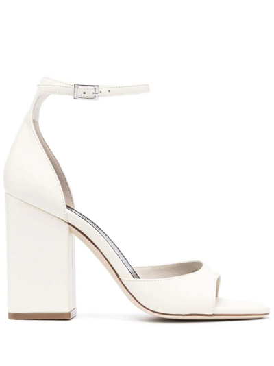 Paris Texas Fiona Leather Ankle-strap Sandals In Weiss