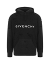 GIVENCHY GIVENCHY HOODIE WITH BLACK DELAVÉ DESTROYED EFFECT