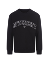 GIVENCHY GIVENCHY COLLEGE SLIM FIT SWEATSHIRT IN BLACK GAUZED COTTON